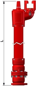 EFEKT SA hydrant podziemny dn 100 16 bar 10 bar podwójne zamknięcie kuli kulowy kula zawór ciśnienie robocze schemat instalacyjny długość fizyczna L1250 zgodnie z kierunkiem ruchu wskazówek zegara wpoda pitna linie wodociągowe systemy zabezpieczeń przeciwpożarowych strażak