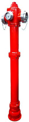 EFEKT above ground pillar fire hydrant dn 150 pn10 and pn 16 to oild field plants and industry 2 x b + 2 x A, fire plant protection with heavy flow rate, breackage protected, four couplings, EN 14384 standard hydrant, stainless steel, long life durability