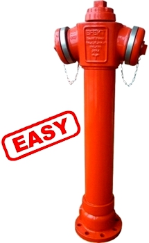 EFEKT SA overground pillar hydrant DN 80 pn10 EASY L 2150 cheap price monoblock simple steel column storz couplings powder coated ral3000 pn16 ductile iron DI fire protection systems